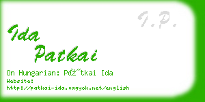 ida patkai business card